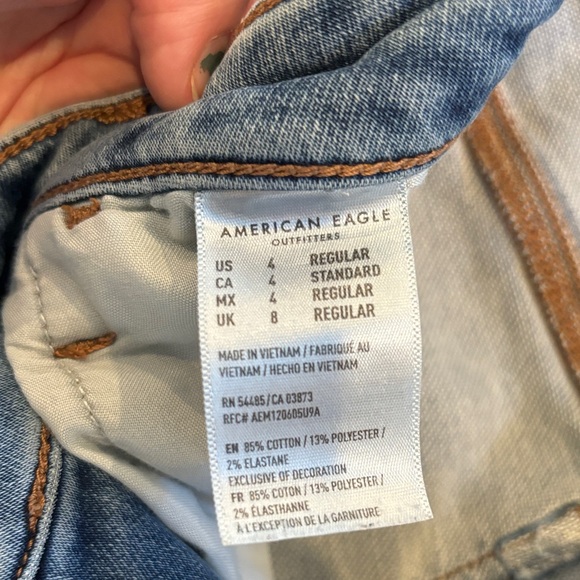 American Eagle Outfitters Ripped Skinny Jeans in Gray-Blue - Picture 3 of 4